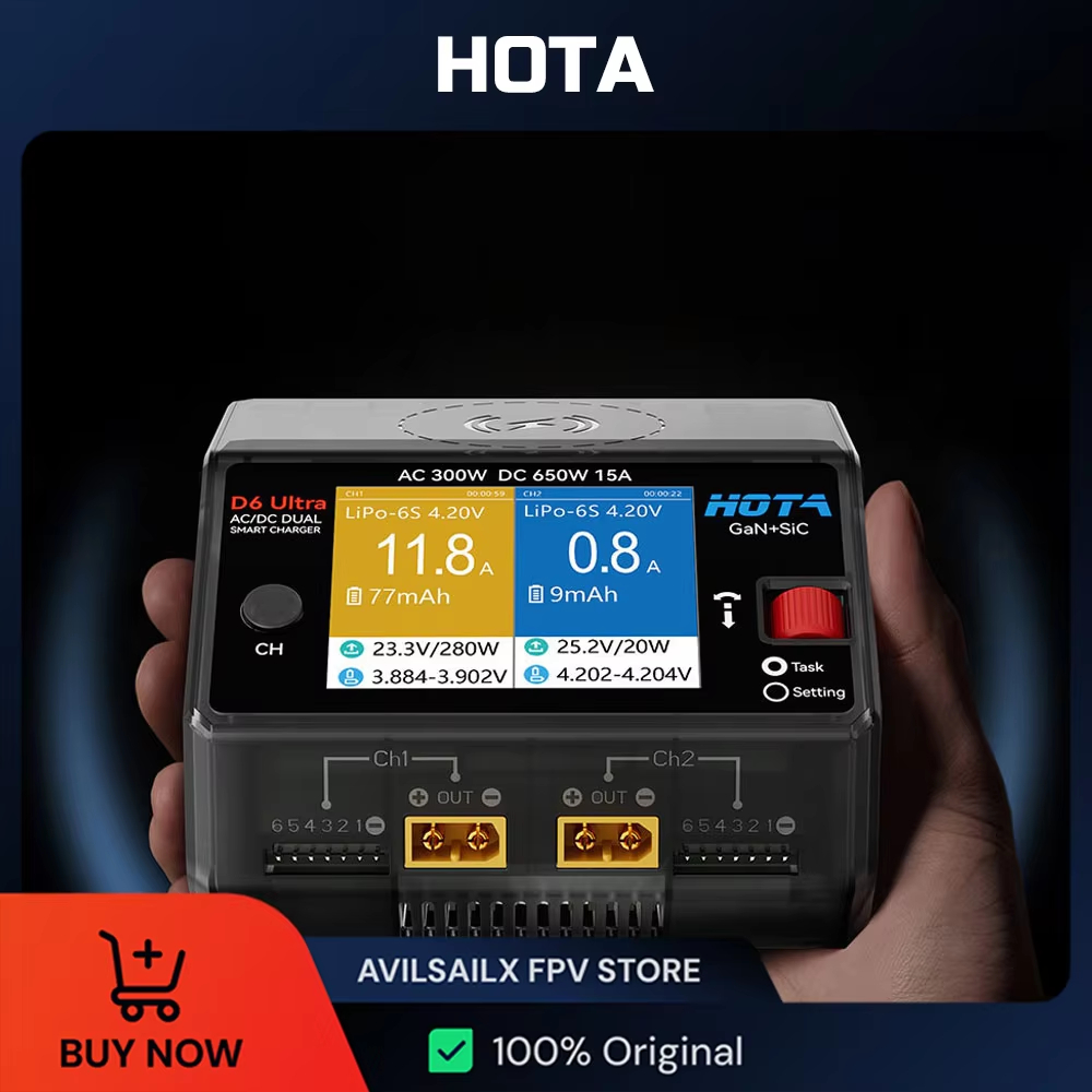 HOTA D6 Ultra GaN+SiC Çift Kan - Lipo Battery 6S incelemesi ve fiyatı