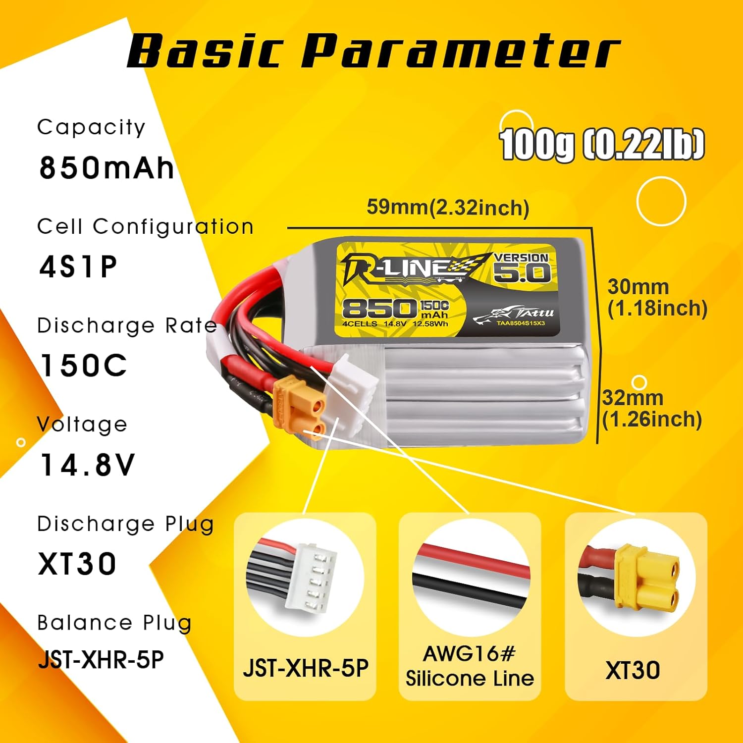 Tattu R-Line 5.0 850mAh 4S 150 - Lipo Battery 4S incelemesi ve fiyatı